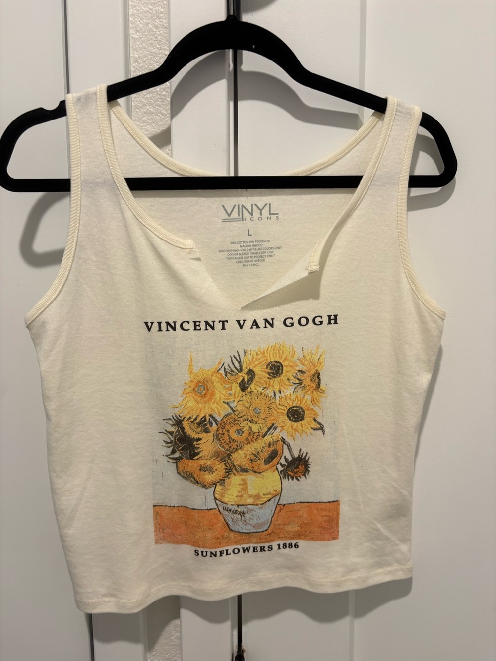 Vinyl Icons Vincent Van Gogh Sunflowers Tank Top Cream/Yellow